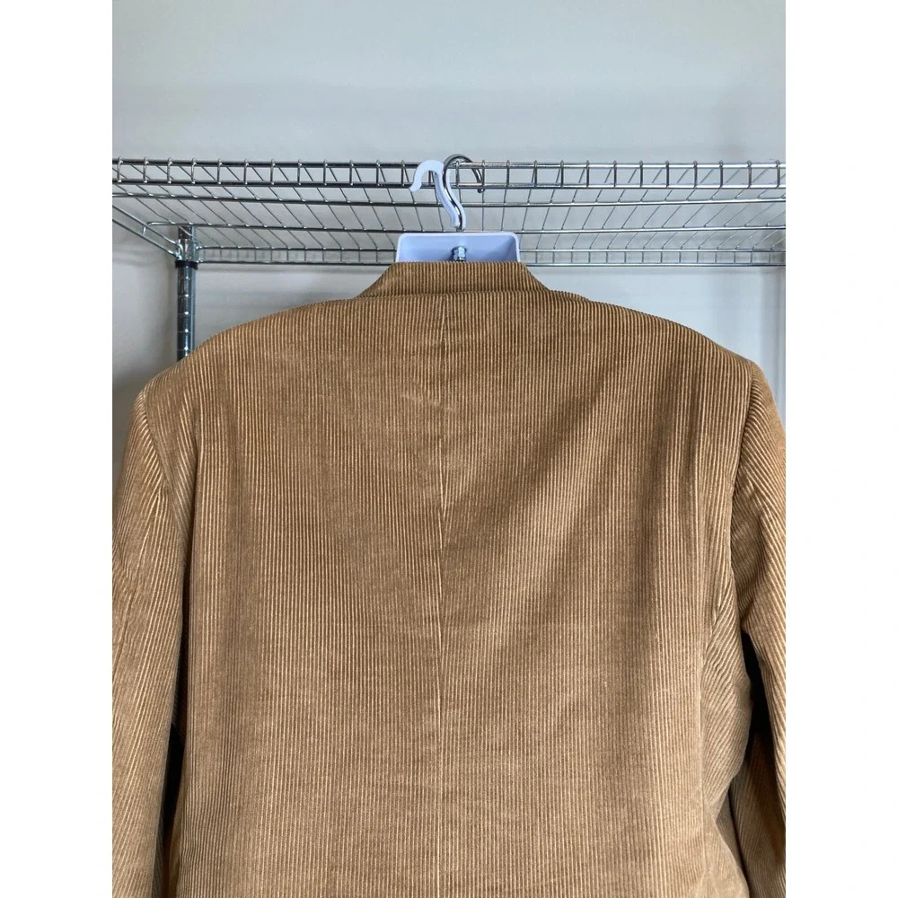 Vintage Monsieur Adolfo Mens Tan Corduroy‎ Blazer Sz 44L Old Money Preppy Career